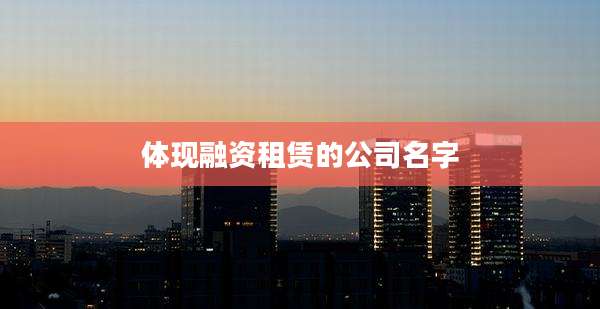 体现融资租赁的公司名字