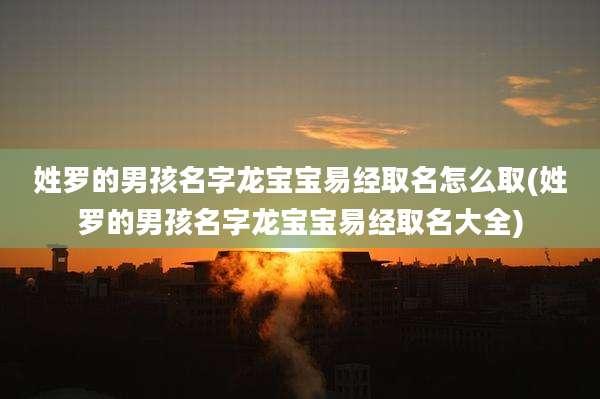 姓罗的男孩名字龙宝宝易经取名怎么取(姓罗的男孩名字龙宝宝易经取名大全)