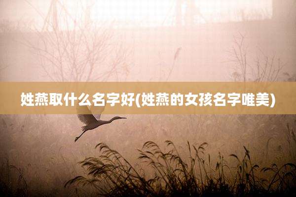 姓燕取什么名字好(姓燕的女孩名字唯美)