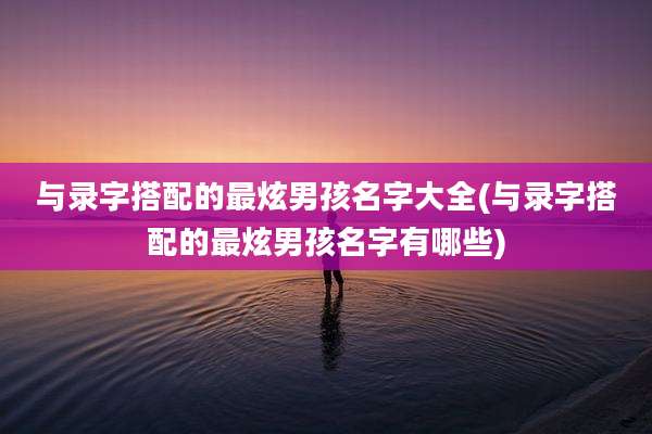 与录字搭配的最炫男孩名字大全(与录字搭配的最炫男孩名字有哪些)