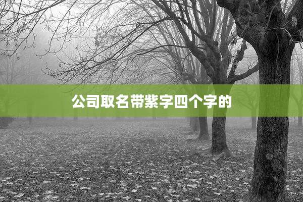 公司取名带紫字四个字的