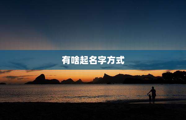 有啥起名字方式