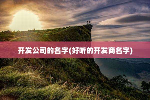 开发公司的名字(好听的开发商名字)