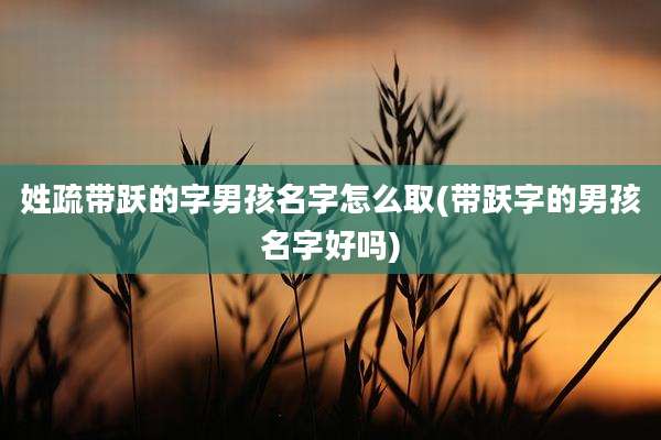 姓疏带跃的字男孩名字怎么取(带跃字的男孩名字好吗)