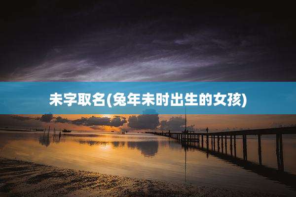 未字取名(兔年未时出生的女孩)
