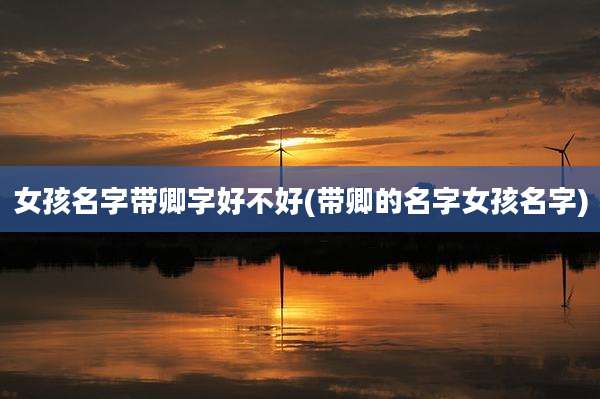 女孩名字带卿字好不好(带卿的名字女孩名字)