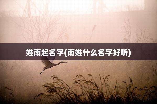 姓南起名字(南姓什么名字好听)