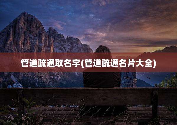管道疏通取名字(管道疏通名片大全)