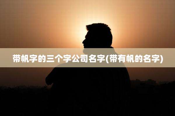 带帆字的三个字公司名字(带有帆的名字)