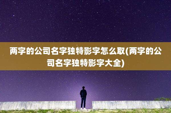 两字的公司名字独特影字怎么取(两字的公司名字独特影字大全)