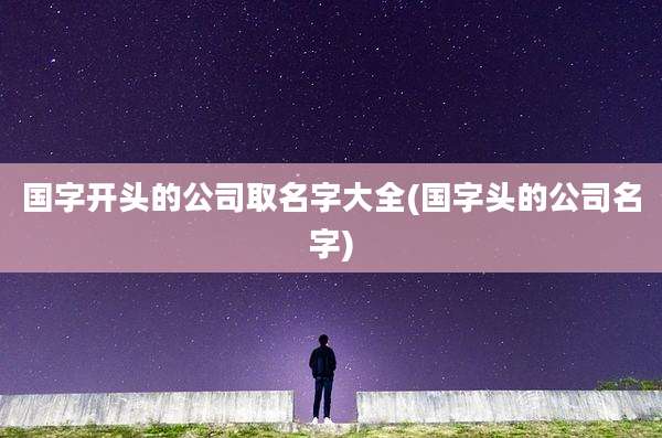 国字开头的公司取名字大全(国字头的公司名字)