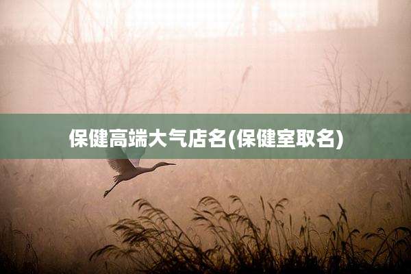 保健高端大气店名(保健室取名)