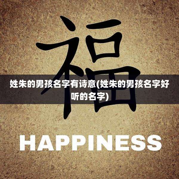 姓朱的男孩名字有诗意(姓朱的男孩名字好听的名字)