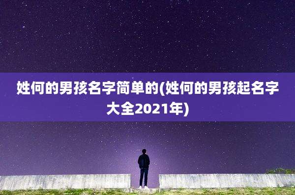姓何的男孩名字简单的(姓何的男孩起名字大全2021年)