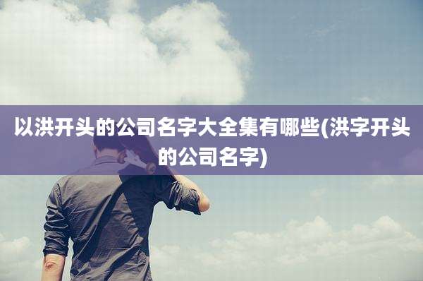 以洪开头的公司名字大全集有哪些(洪字开头的公司名字)