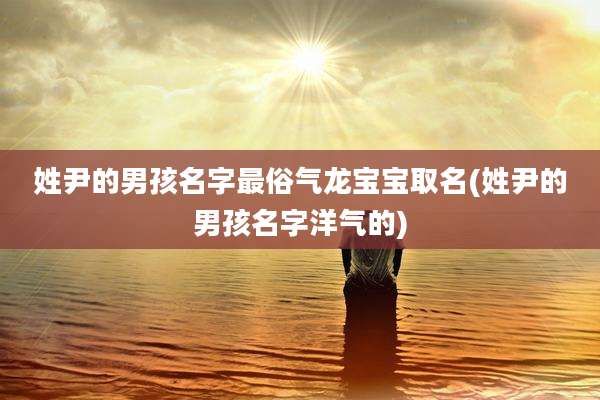 姓尹的男孩名字最俗气龙宝宝取名(姓尹的男孩名字洋气的)