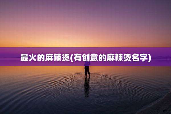 最火的麻辣烫(有创意的麻辣烫名字)