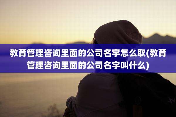 教育管理咨询里面的公司名字怎么取(教育管理咨询里面的公司名字叫什么)