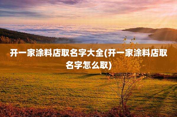 开一家涂料店取名字大全(开一家涂料店取名字怎么取)