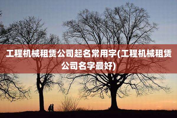 工程机械租赁公司起名常用字(工程机械租赁公司名字最好)