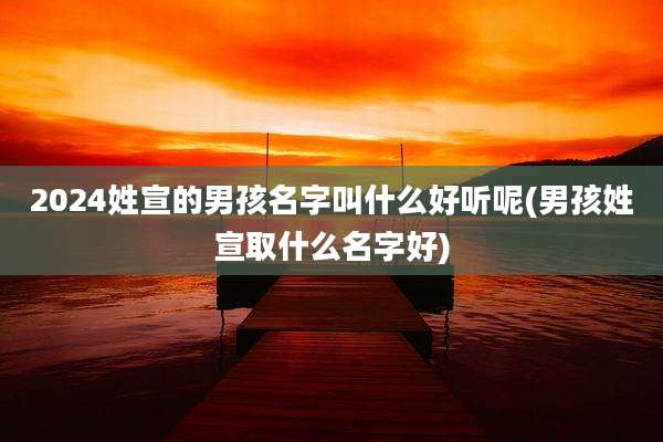 2024姓宣的男孩名字叫什么好听呢(男孩姓宣取什么名字好)