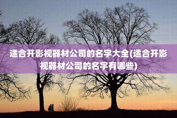 适合开影视器材公司的名字大全(适合开影视器材公司的名字有哪些)