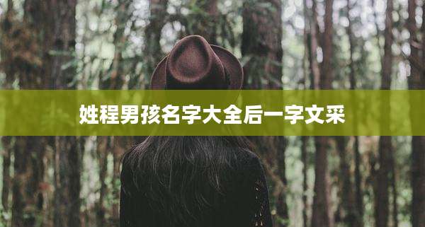姓程男孩名字大全后一字文采