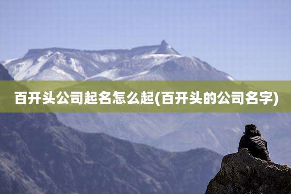 百开头公司起名怎么起(百开头的公司名字)
