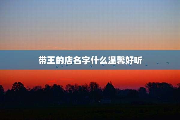 带王的店名字什么温馨好听