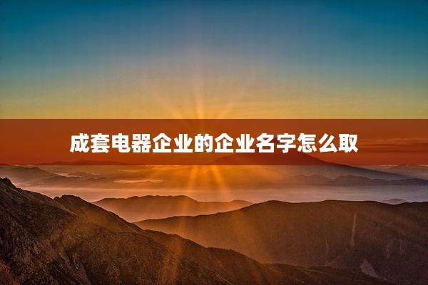 成套电器企业的企业名字怎么取