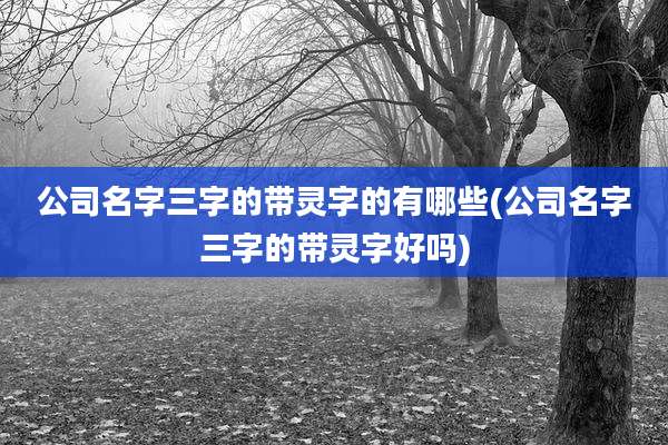 公司名字三字的带灵字的有哪些(公司名字三字的带灵字好吗)