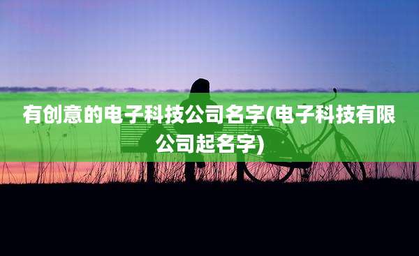 有创意的电子科技公司名字(电子科技有限公司起名字)