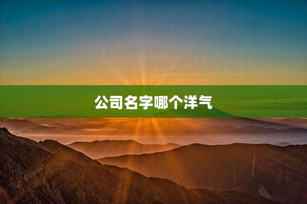 公司名字哪个洋气