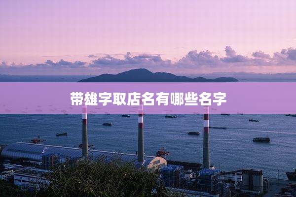 带雄字取店名有哪些名字