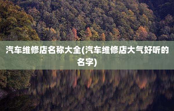 汽车维修店名称大全(汽车维修店大气好听的名字)