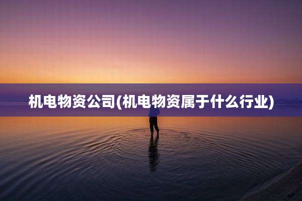 机电物资公司(机电物资属于什么行业)