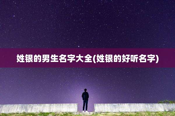 姓银的男生名字大全(姓银的好听名字)