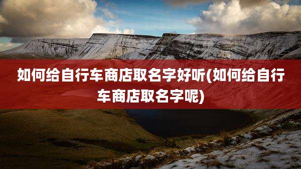 如何给自行车商店取名字好听(如何给自行车商店取名字呢)