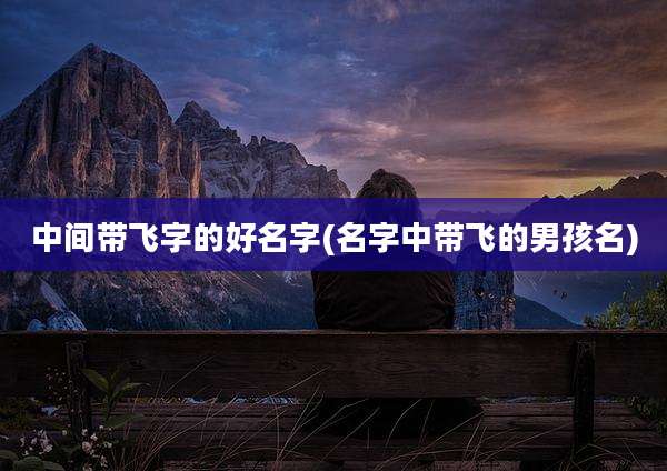 中间带飞字的好名字(名字中带飞的男孩名)