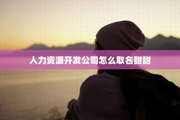 人力资源开发公司怎么取名甜甜