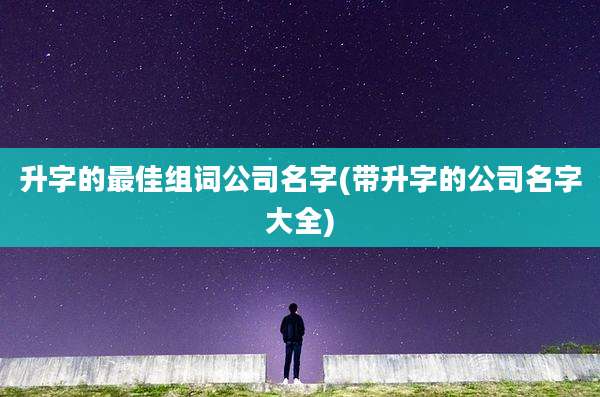 升字的最佳组词公司名字(带升字的公司名字大全)