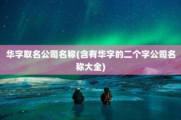 华字取名公司名称(含有华字的二个字公司名称大全)