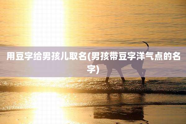 用豆字给男孩儿取名(男孩带豆字洋气点的名字)