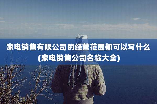 家电销售有限公司的经营范围都可以写什么(家电销售公司名称大全)
