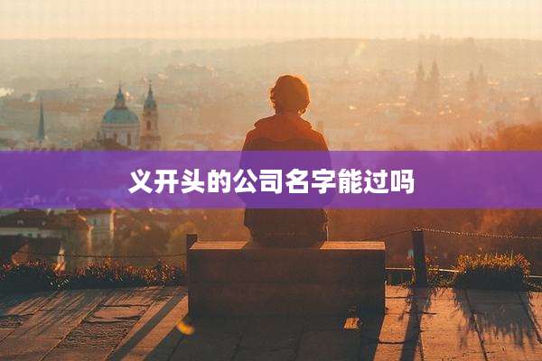 义开头的公司名字能过吗