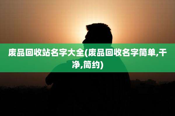 废品回收站名字大全(废品回收名字简单,干净,简约)