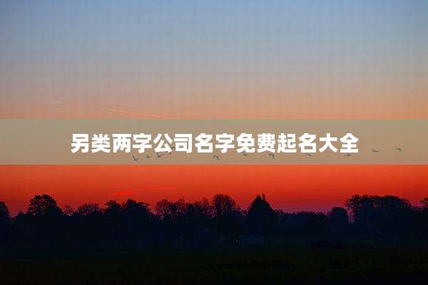 另类两字公司名字免费起名大全