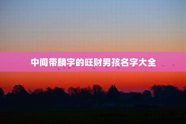 中间带麟字的旺财男孩名字大全