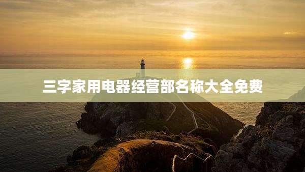 三字家用电器经营部名称大全免费