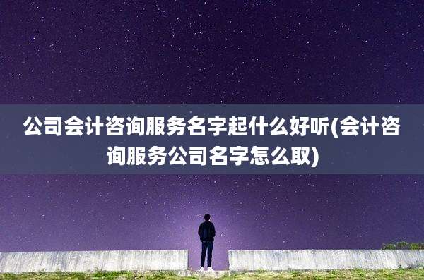 公司会计咨询服务名字起什么好听(会计咨询服务公司名字怎么取)